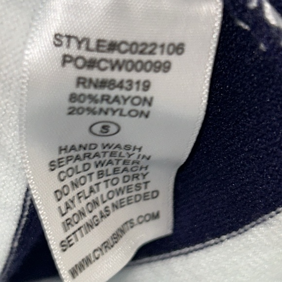 Navy, White and Pink Cardigan by Cyrus, Size Small - Picture 4 of 4